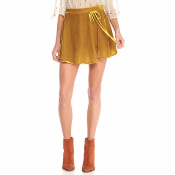 Free People Pants - Free People Dance the Night Away Velvet Skort Free People Pants - Free People Dance the Night Away Velvet Skort